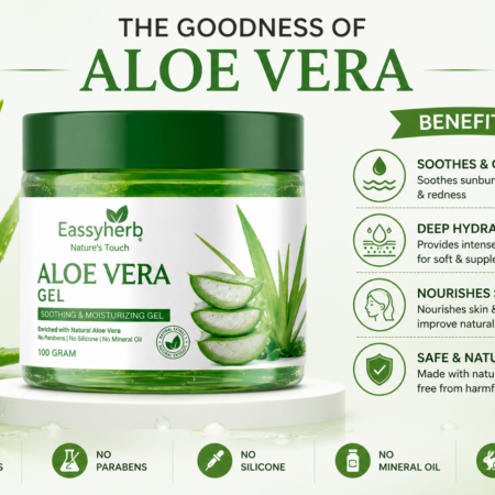 Eassyherb Aloe Vera Gel 100g | Natural Soothing & Moisturizing Face, Skin & Hair Gel - Image 4