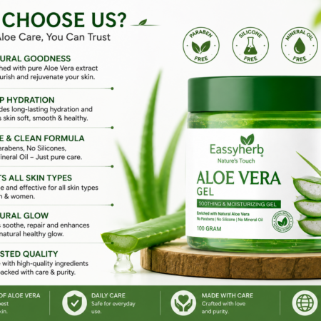 Eassyherb Aloe Vera Gel 100g | Natural Soothing & Moisturizing Face, Skin & Hair Gel - Image 6