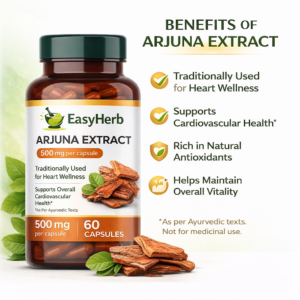 Eassyherb Premium Arjuna Extract Capsules | Natural Cardiovascular Wellness Support (60 Capsules) - Image 2