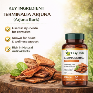 Eassyherb Premium Arjuna Extract Capsules | Natural Cardiovascular Wellness Support (60 Capsules) - Image 3
