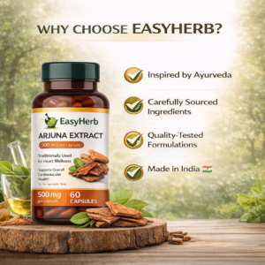 Eassyherb Premium Arjuna Extract Capsules | Natural Cardiovascular Wellness Support (60 Capsules) - Image 6