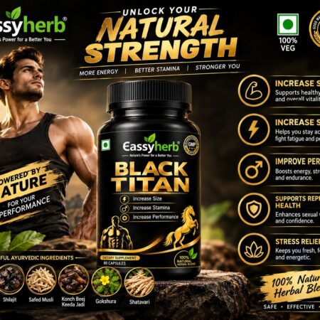 Black Titan Herbal Capsules for Men | Natural Strength & Stamina Energy Booster (60 Capsules) - Image 3