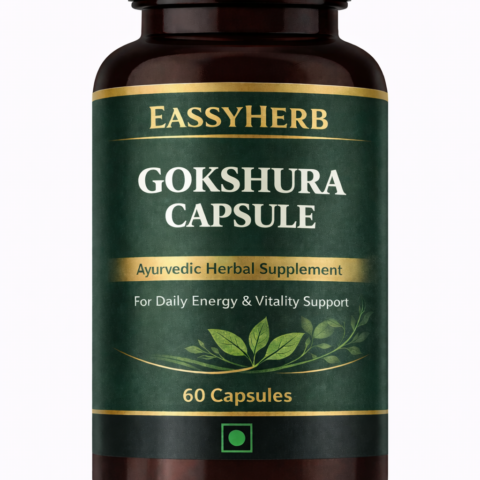 Eassyherb Gokshura Capsules | Pure Herbal Extract for Daily Energy & Vitality Support (60 Capsules)