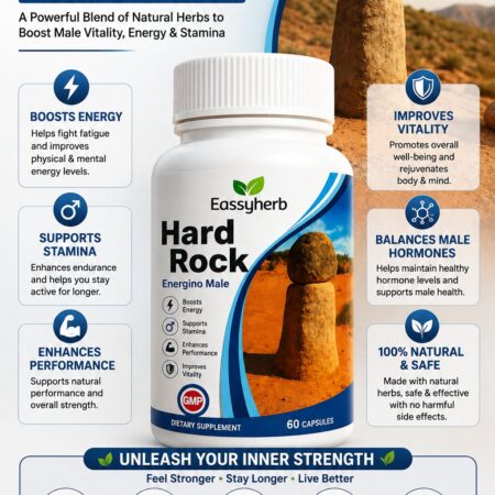 Eassyherb Hard Rock Energino Capsules for Men | Natural Energy, Power & Vitality (60 Capsules) - Image 7