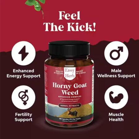 Eassyherb Horny Goat Weed Advanced Complex | Stamina, Energy & Performance Support (180 Capsules) - Image 3