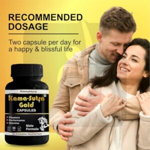 Eassyherb Kamasutra Gold Capsules for Men | Ayurvedic Performance & Stamina Formula (60 Capsules) - Image 4