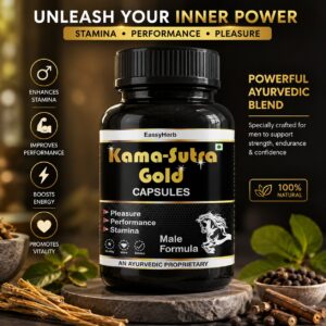 Eassyherb Kamasutra Gold Capsules for Men | Ayurvedic Performance & Stamina Formula (60 Capsules) - Image 7