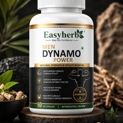 Eassyherb Men Dynamo Power Capsules | Musli & Gokhru Vitality Formula (60 Veg Capsules)
