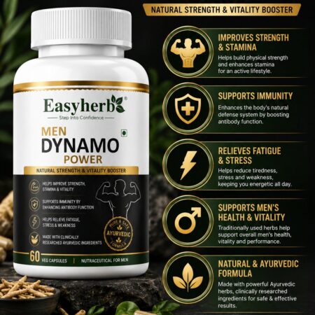 Eassyherb Men Dynamo Power Capsules | Musli & Gokhru Vitality Formula (60 Veg Capsules) - Image 3