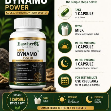 Eassyherb Men Dynamo Power Capsules | Musli & Gokhru Vitality Formula (60 Veg Capsules) - Image 4