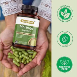 Eassyherb Moringa Extract Capsules | Natural Antioxidants & Immune System Booster (60 Veg Capsules) - Image 2