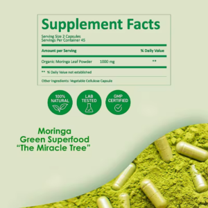 Eassyherb Moringa Extract Capsules | Natural Antioxidants & Immune System Booster (60 Veg Capsules) - Image 5