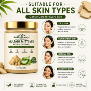 Shuddha Himalaya Multani Mitti Face Pack with Aloe Vera Gel (250g + 250g Pack of 2) - Image 6
