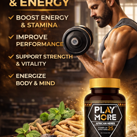 Play More African Super Herbs Formula for Men | 25 Natural & Potent Herbs Capsule - Image 3